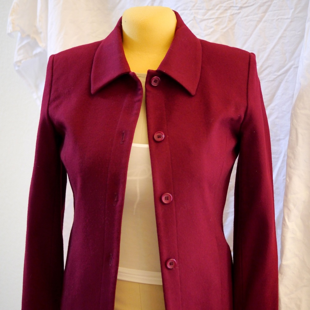 Sachi Collection Burgundy Wool Jacket